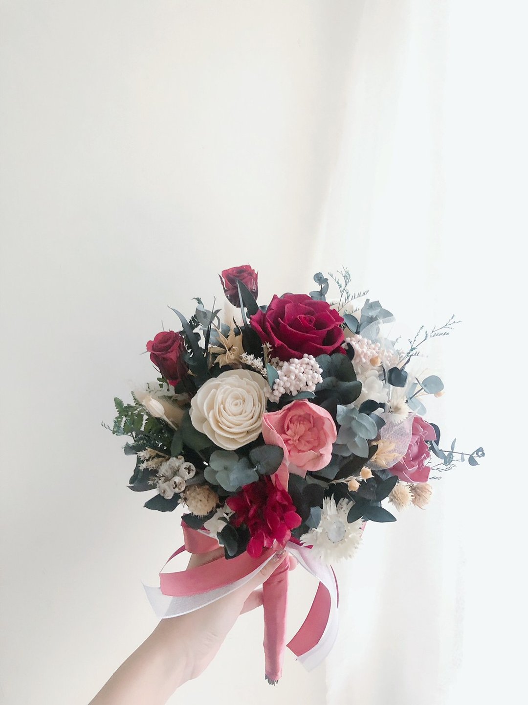 永生花 永生玫瑰花 干燥花 新娘捧花 拍照花束 求婚花束 婚礼婚纱 - 干燥花/捧花 - 植物．花 红色