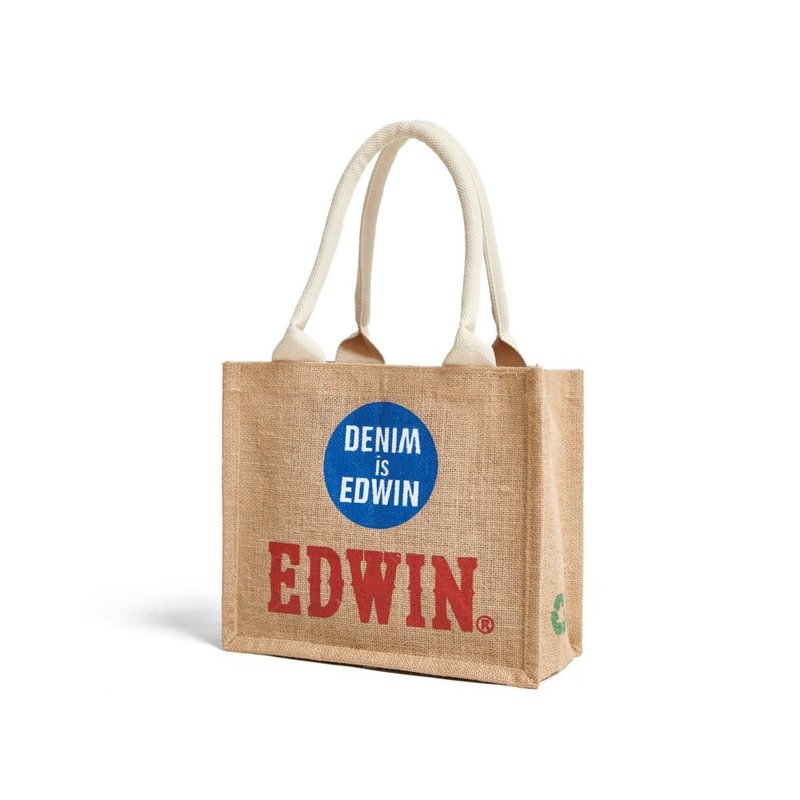 EDWIN 亚麻购物袋 (中) #包包 - 手提包/手提袋 - 棉．麻 橘色