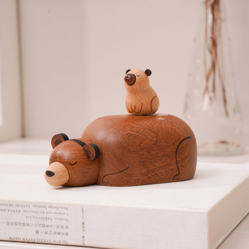 【熊亲子】上旋发条音乐盒 - 摆饰 - 木头 多色