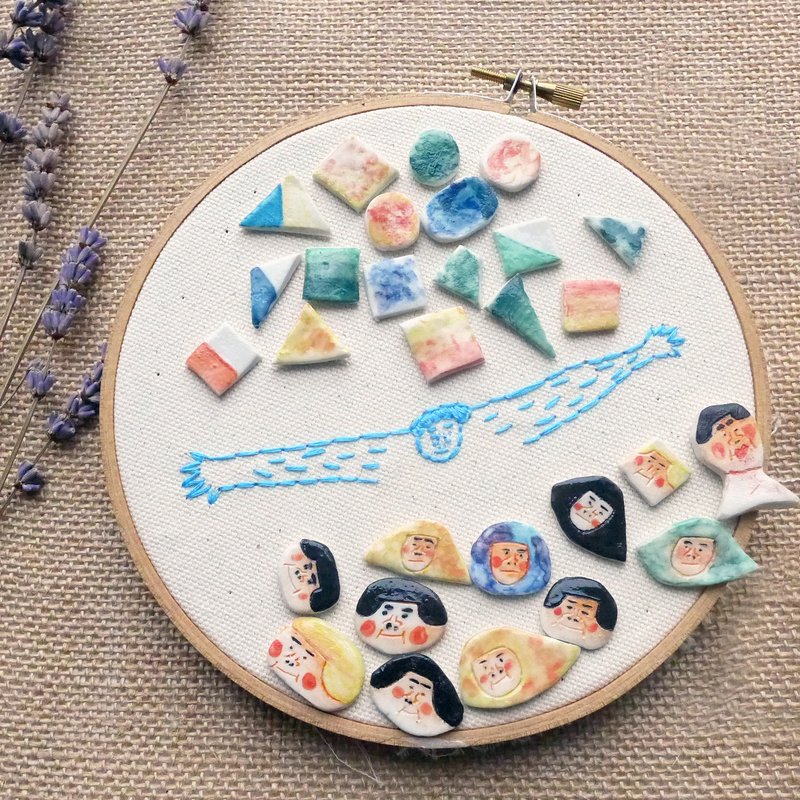 陶瓷耳环-白瓷头与几何【耳夹款】 - 耳环/耳夹 - 瓷 多色