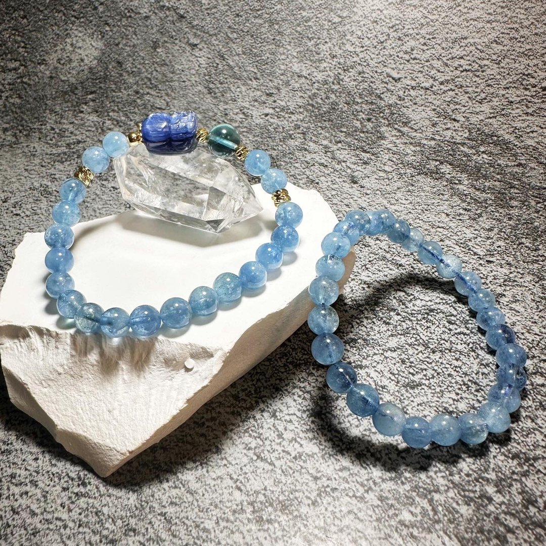天然无优化海水蓝宝石 设计手链 - 手链/手环 - 水晶 蓝色
