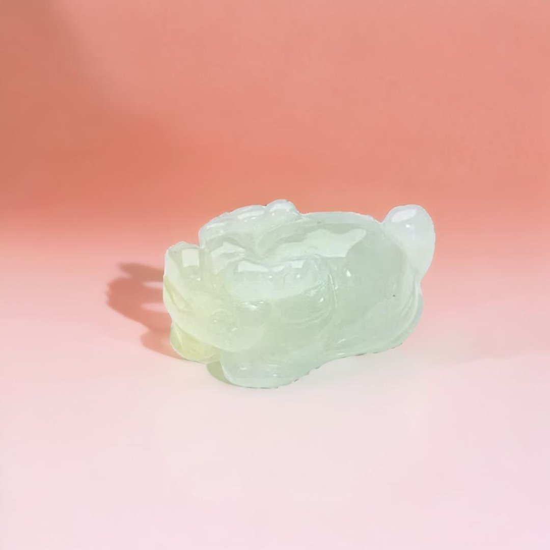 【吉祥·长寿】冰绿翡翠龙龟小摆饰 | 天然缅甸翡翠A货 | 送礼 - 吊饰 - 玉石 绿色
