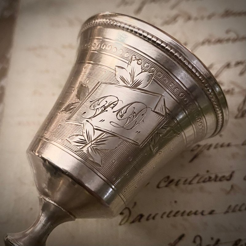 法国路易十六风格 订制款 扭索纹饰面 纯银杯。限陈小姐下标 - 酒杯/酒器 - 纯银 银色