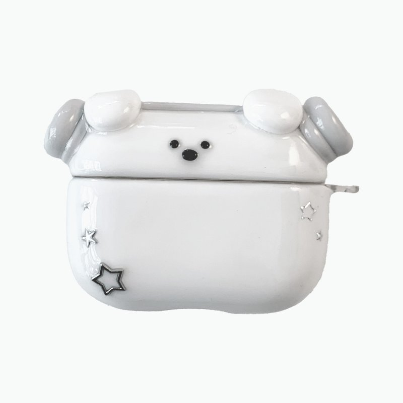 白色小狗 AirPods 耳机壳 - 耳机收纳 - 粘土 白色
