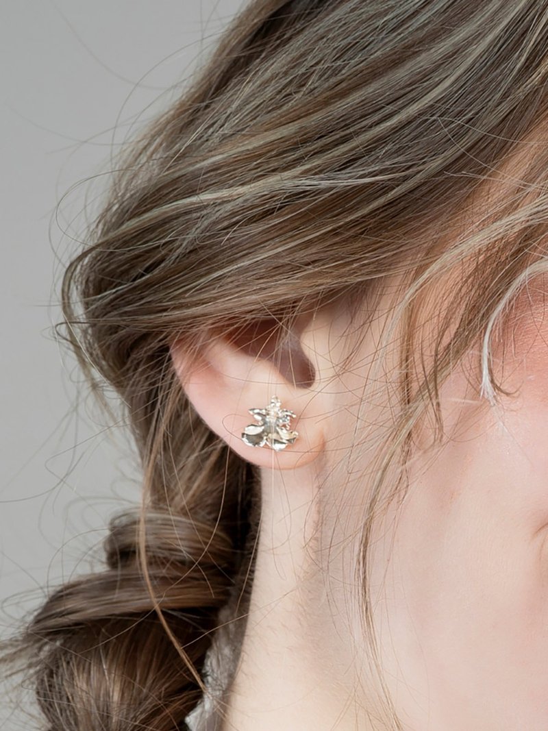 925纯银|跳舞兰耳饰 SLOe17 - 耳环/耳夹 - 纯银 