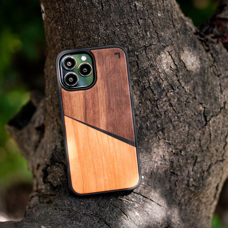原木拼木电话壳 - 手机壳/手机套 - 木头 咖啡色