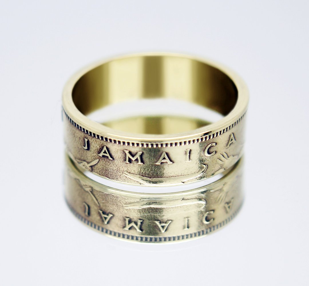 Jamaica Coin Ring half penny 1964 coin rings for men coin rings for women - 戒指 - 其他金属 