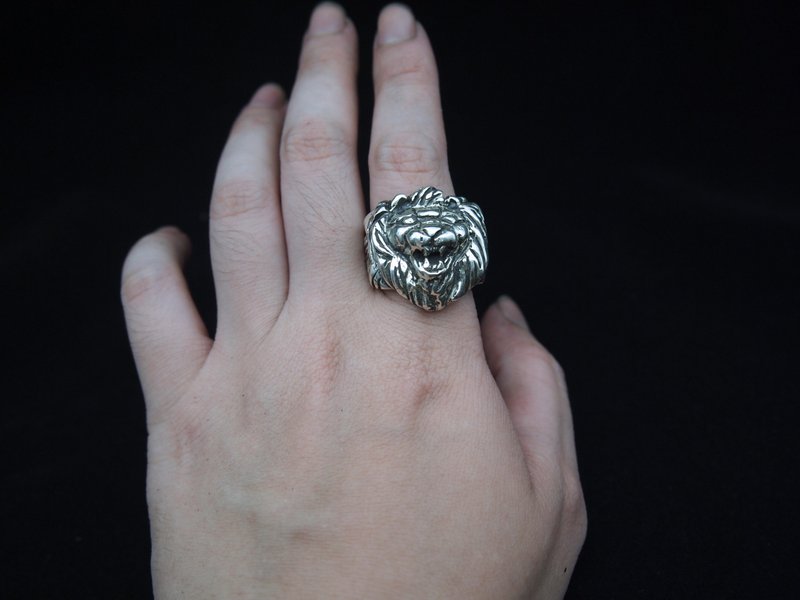 自由之狮纯银戒 - 戒指 - 纯银 银色