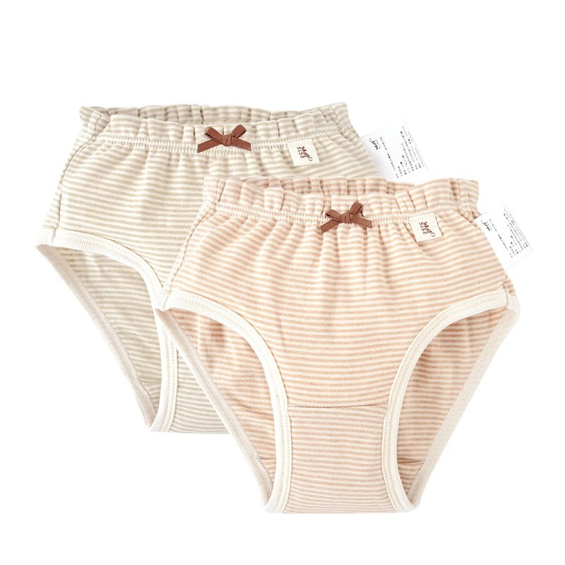 【SISSO有机棉】女童柔条三角内裤(二入组)  S - 其他 - 棉．麻 咖啡色