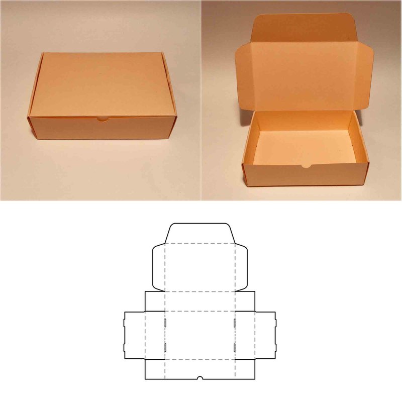 Rectangle box template, rectangular box, shoes box, shipping box, A4, A3, SVG - 图文模板设计 - 其他材质 