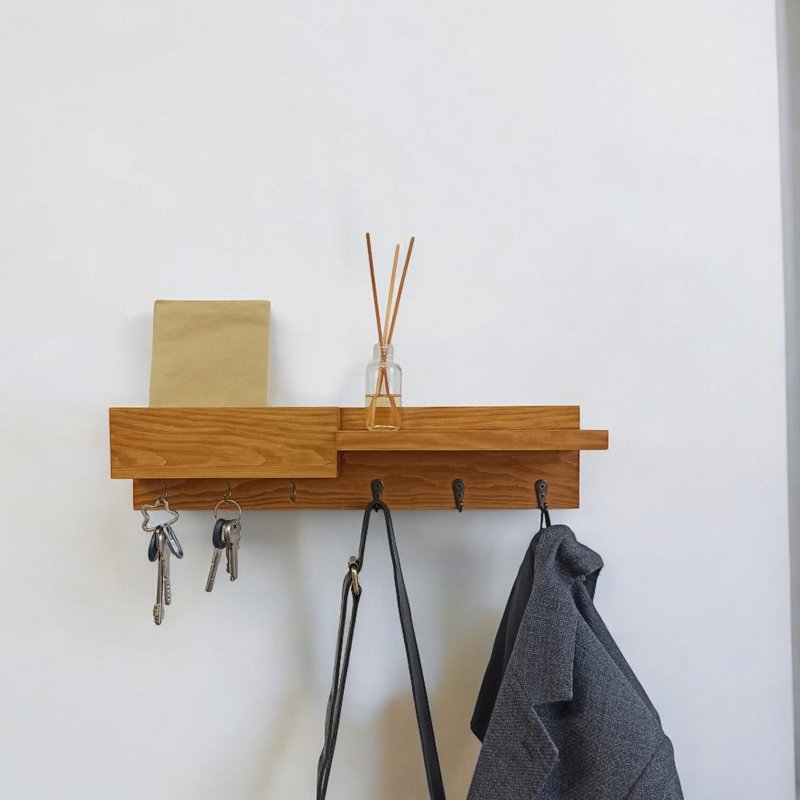 手工木制收纳架 – 邮件架与钥匙挂钩架 - 其他家具 - 木头 
