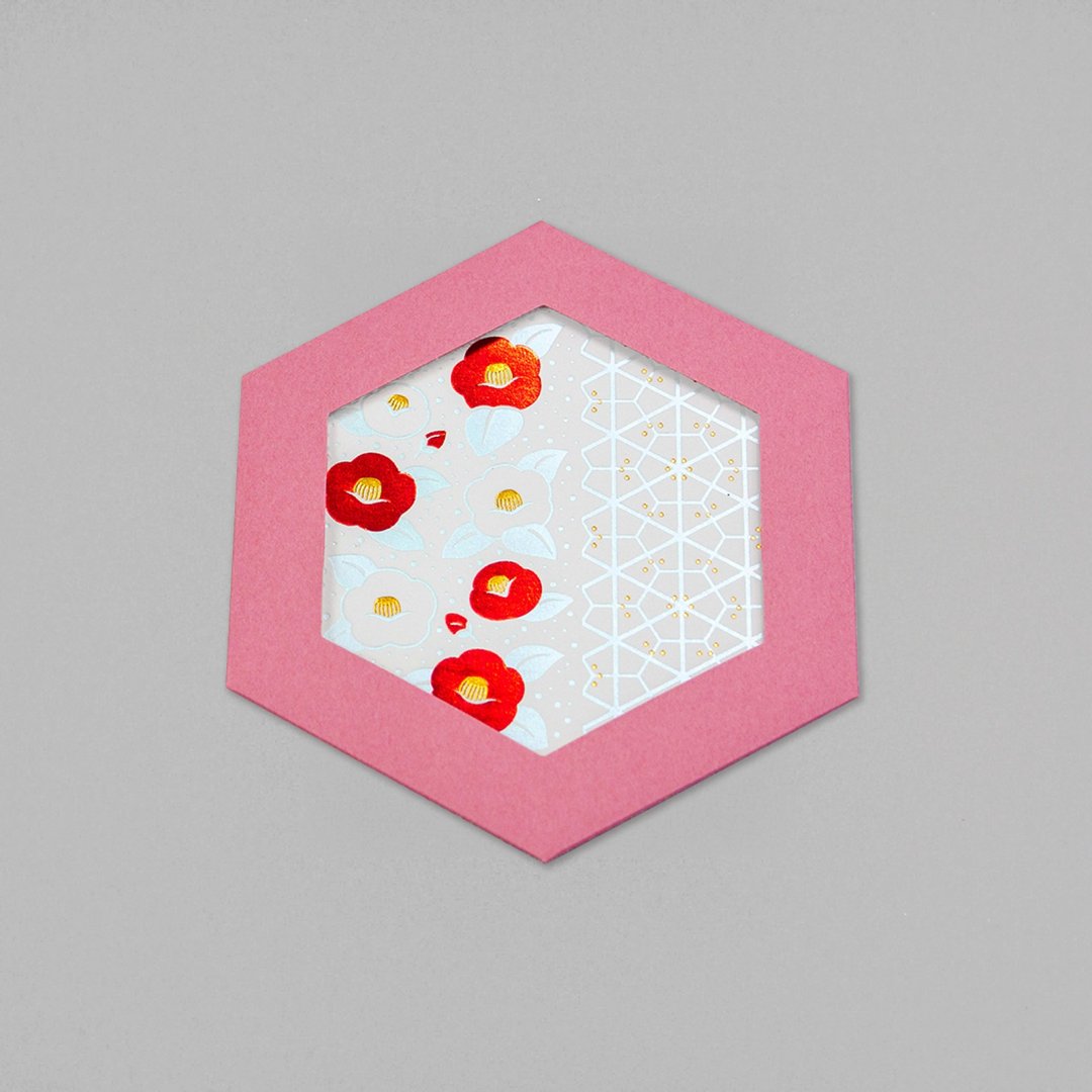 ROKKAKU CARD 大和抚子 山茶花 - 卡片/明信片 - 纸 红色