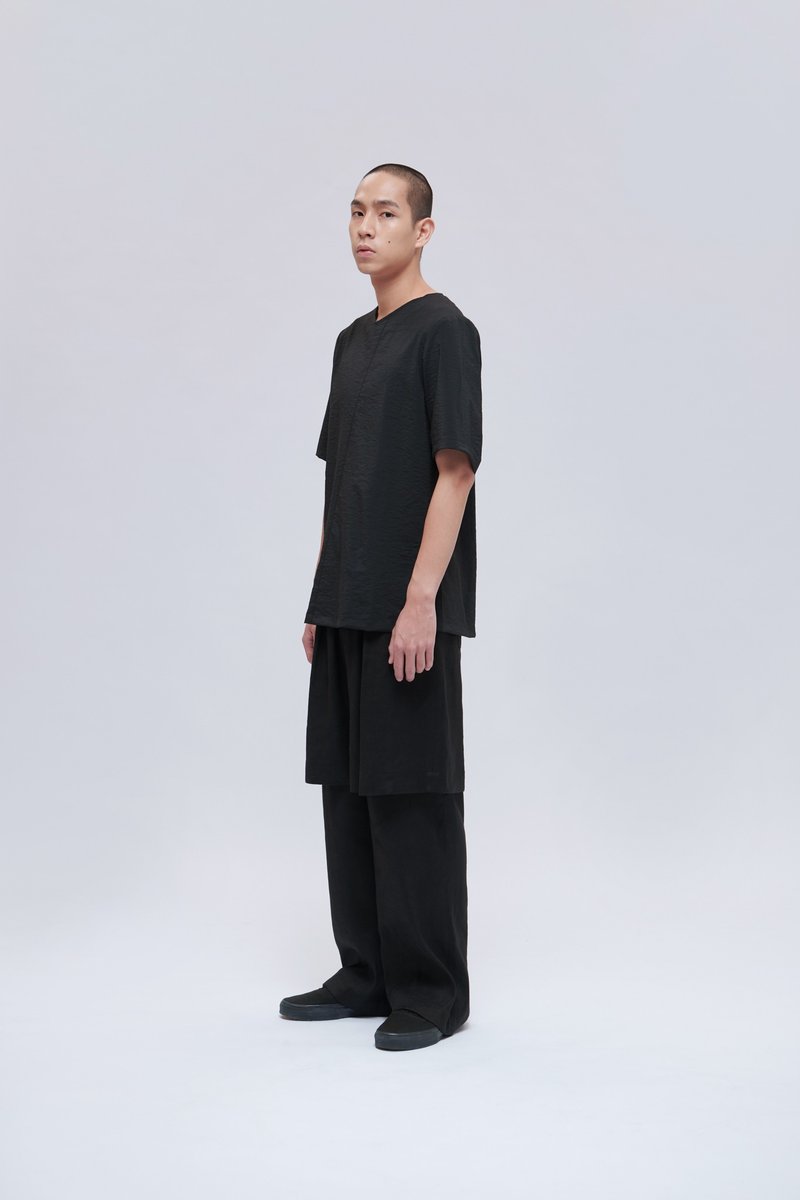 TRAN - 双层直筒裤 - 男士长裤 - 棉．麻 