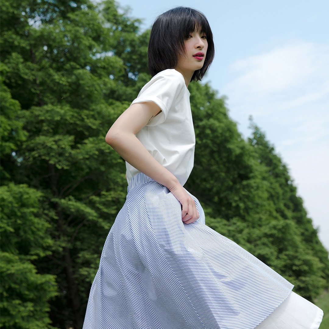 白色圆领短袖T恤|T恤|棉|独立品牌|Sora-148 - 女装 T 恤 - 棉 白色