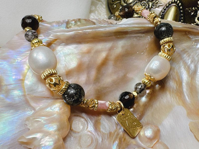 -不如-天然水晶黄铜手链 - 手链/手环 - 铜/黄铜 