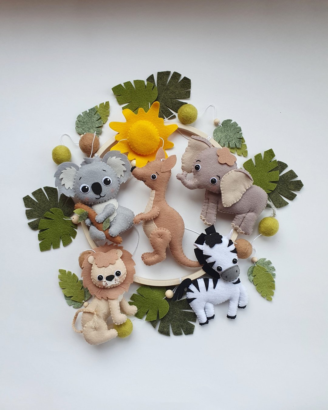 Jungle mobile, Safari mobile, Australia mobile, jungle animals nursery - 玩具/玩偶 - 环保材料 