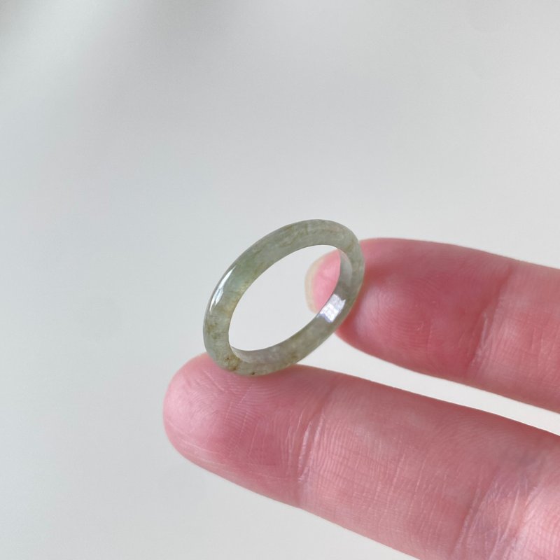 冰透水草绿玉戒 | 天然缅甸玉A货翡翠 - 戒指 - 玉石 绿色