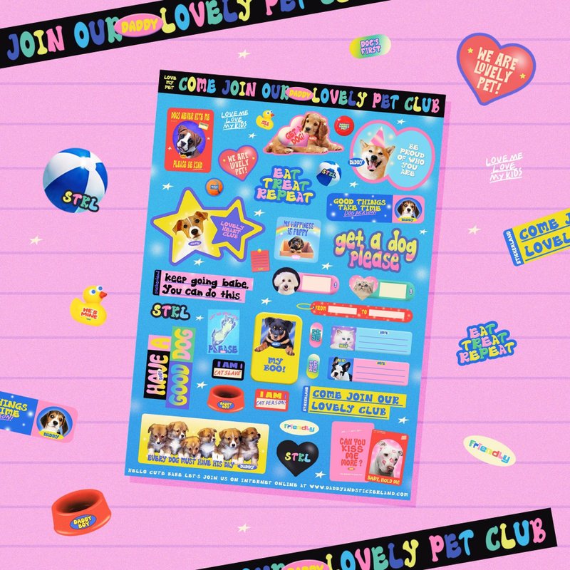 Lovely Pet Sticker A5 - 其他 - 塑料 多色