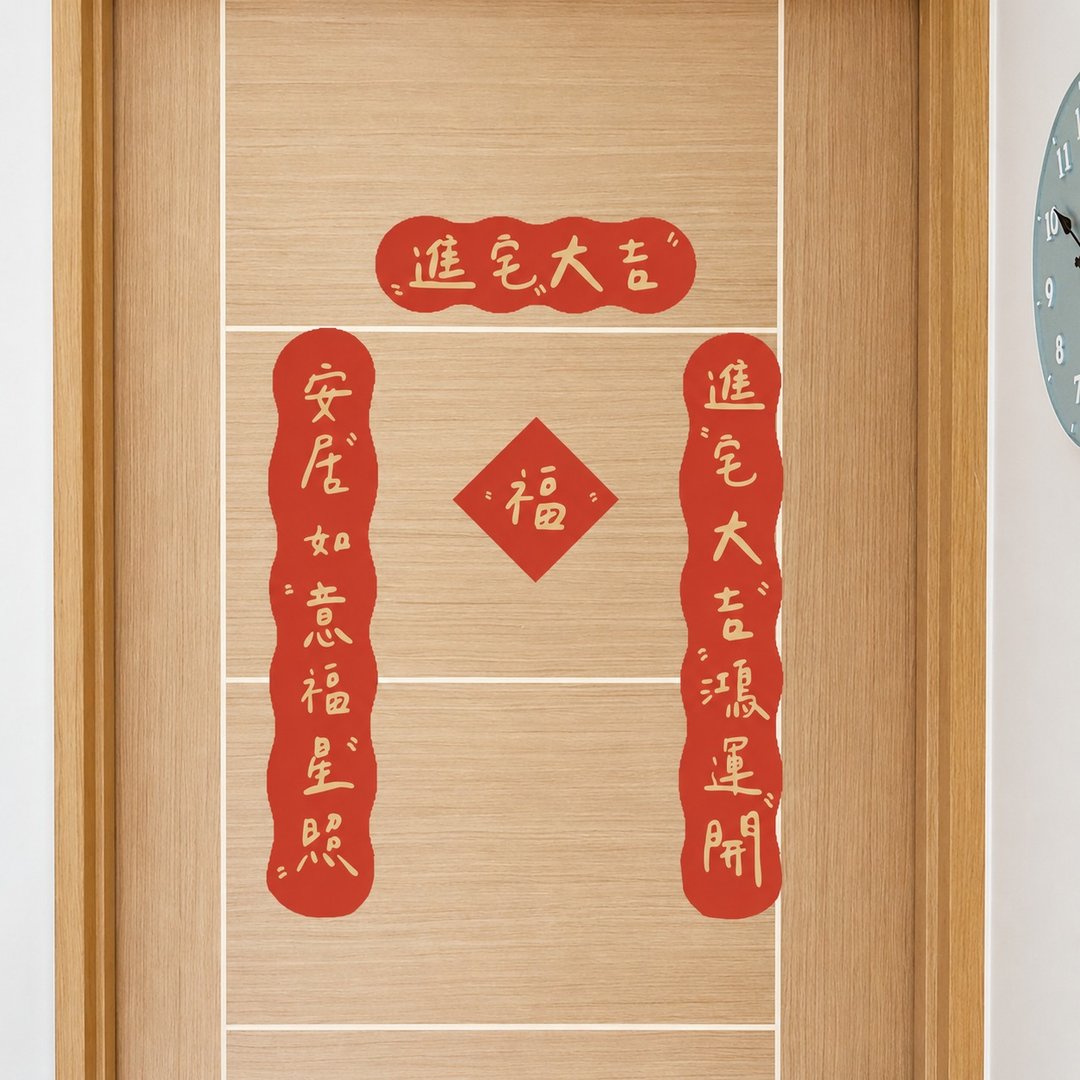 【定制/公版】入厝春联/新居春联 云朵春联 (含上下联/横幅/方斗) - 红包/春联 - 纸 红色