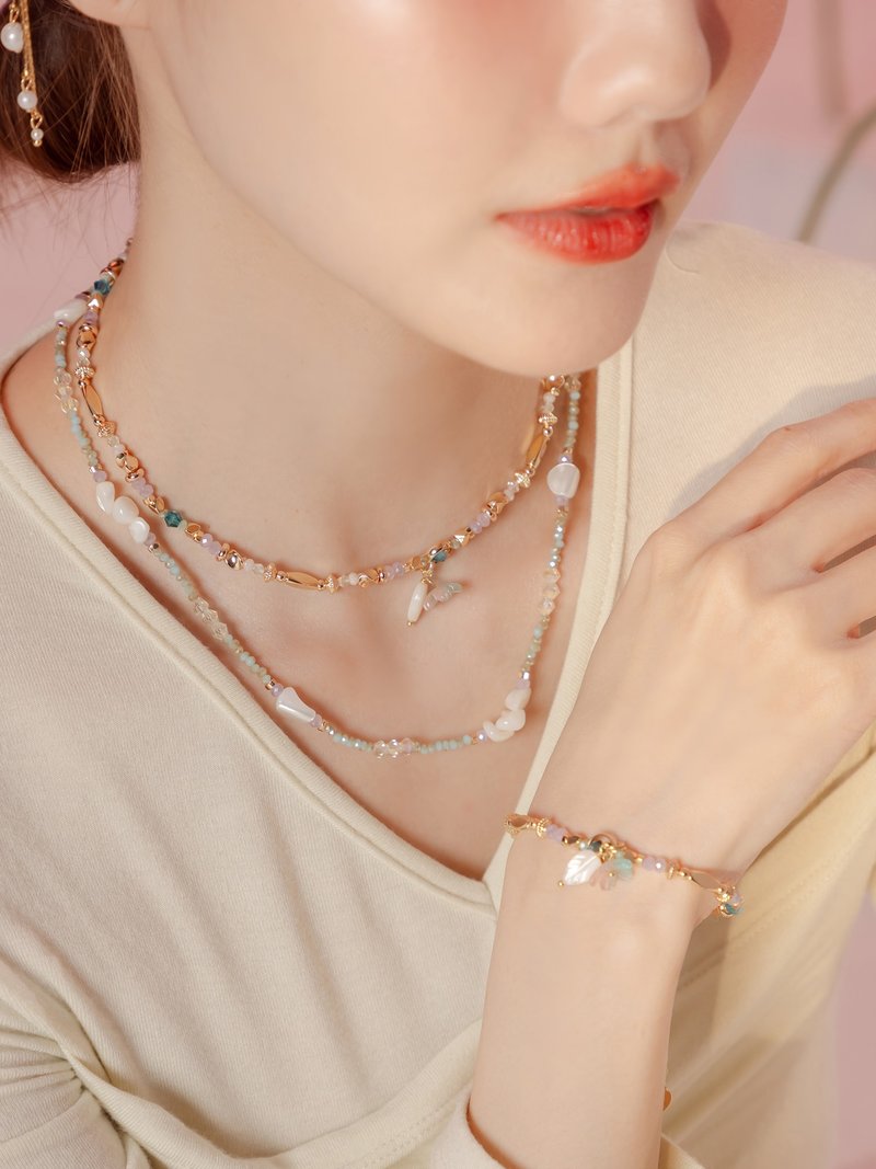 幻彩软糖。MUCHAT手作14KGP天然贝壳月亮项链 - 项链 - 其他金属 多色