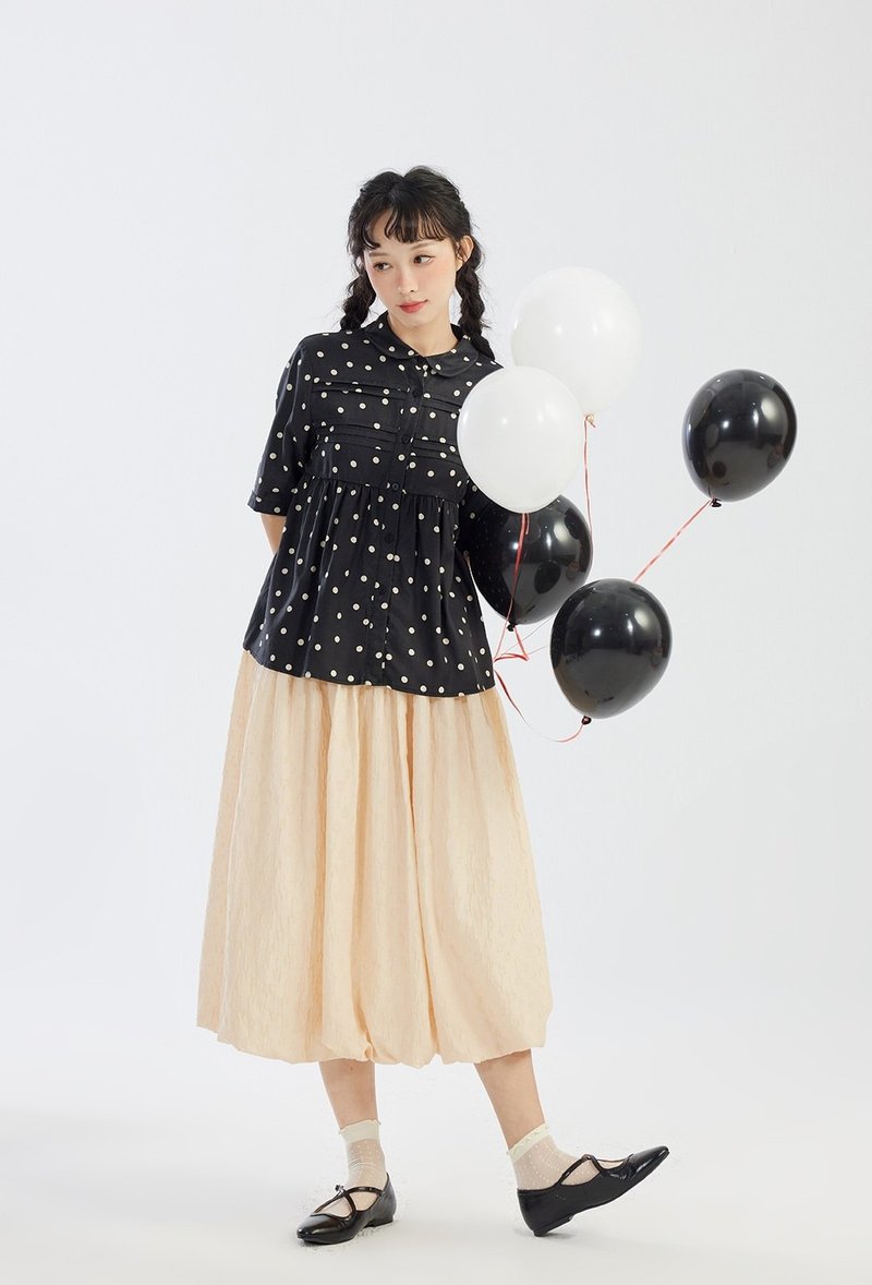 遇见爱德华  复古 纯色提花 A字 半身裙 - 裙子 - 其他材质 