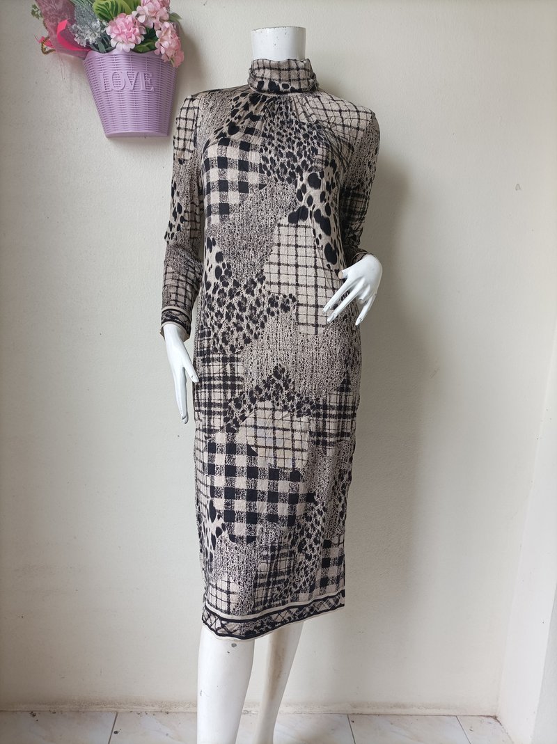 Vintage 60s 70s LEONARD Fashion Dress Size L - 洋装/连衣裙 - 棉．麻 