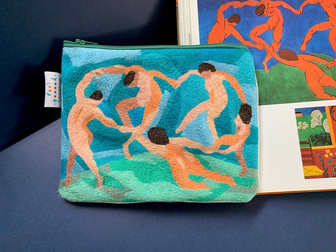 Embroidery Pencil Case ( The Dance ) - 手提包/手提袋 - 棉 蓝色