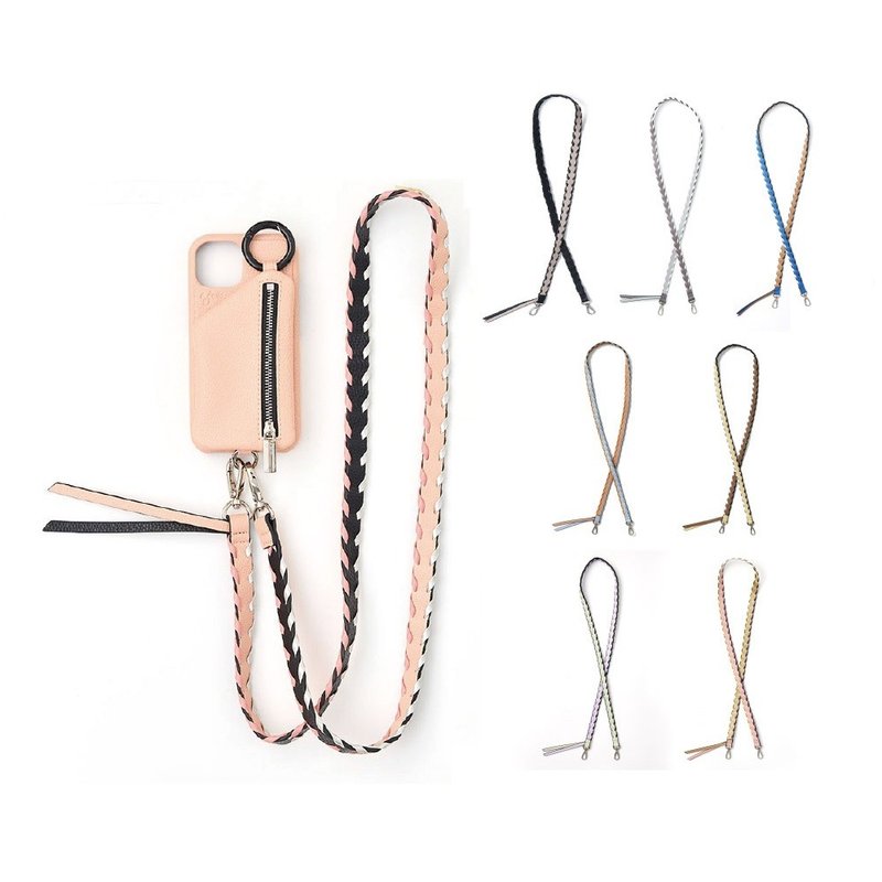 ajew design color shoulder 设计款双色肩背带 - 挂绳/吊绳 - 人造皮革 粉红色