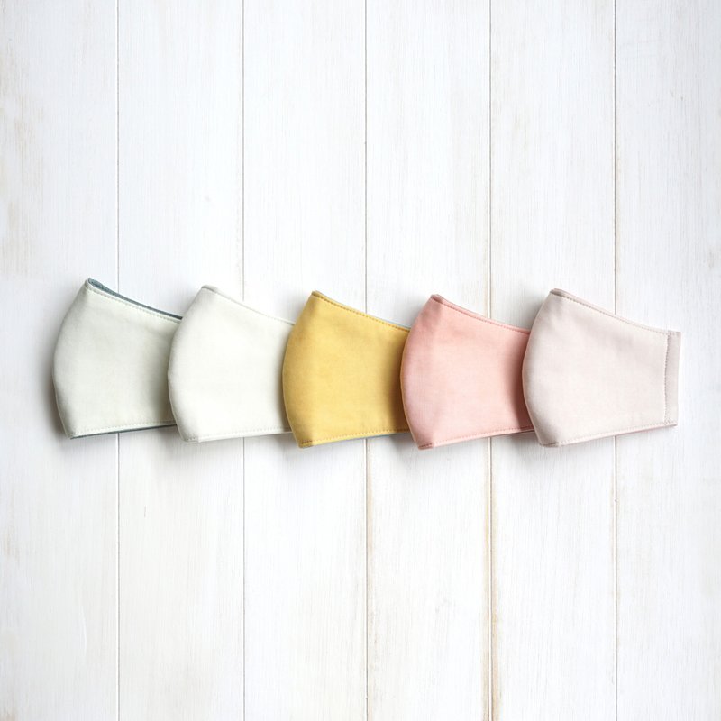 S.A x 植物染立体口罩 薄荷绿/ 冰河绿/ 梵谷黄/ 珊瑚粉/ 燕麦米 - 口罩 - 棉．麻 多色