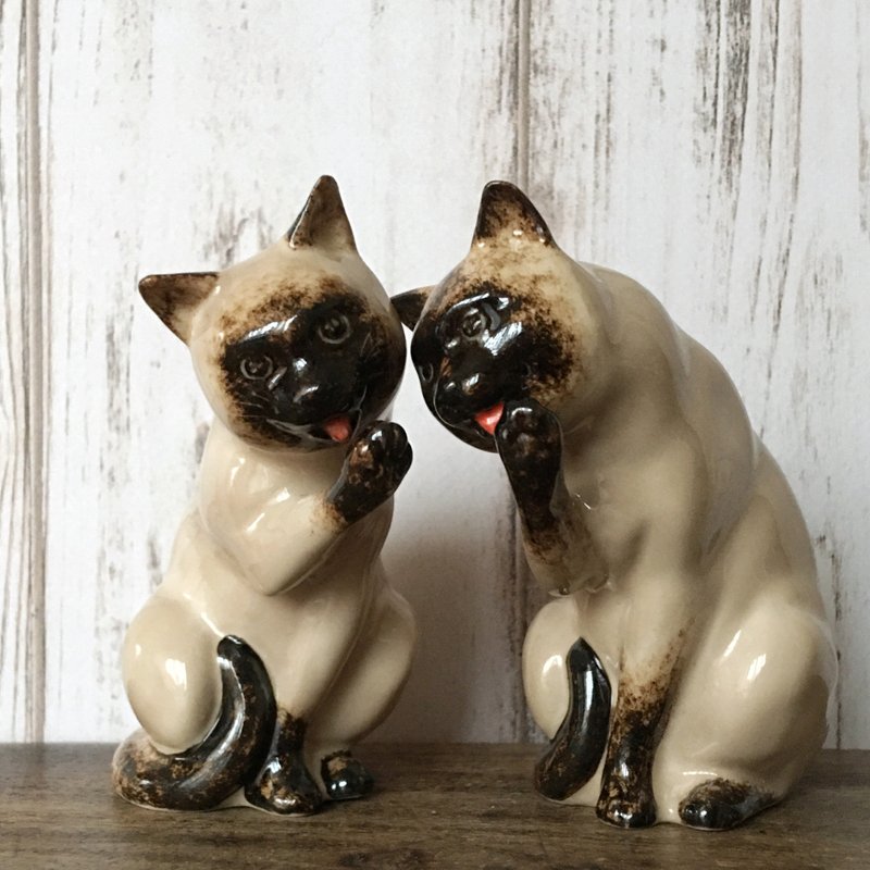 Birman cat handmade  figurine, cat statuette, cat figurine, porcelaine figurine - 花瓶/陶器 - 瓷 多色