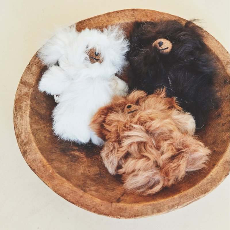 草泥马毛迷你泰迪熊 - 玩偶/公仔 - 环保材料 咖啡色