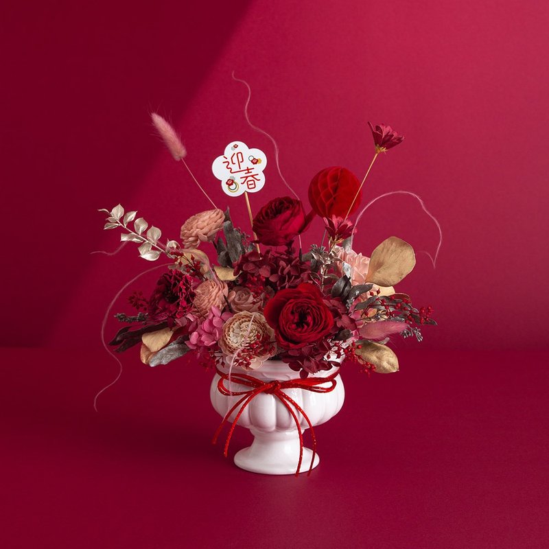 花开富贵 新年盆花 开运 不凋花 索拉花 转运盆花 祝贺花 - 干燥花/捧花 - 植物．花 
