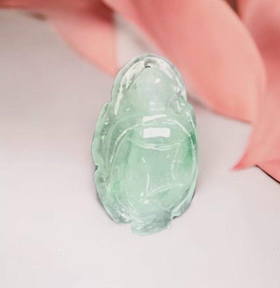 【吉祥·长寿】冰种飘绿花翡翠金钱龟 | 天然缅甸玉翡翠A货 |送礼 - 项链 - 玉石 多色