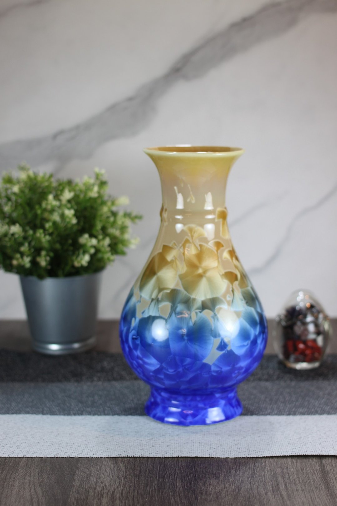 【沐春生活】高 25cm 结晶釉 晶花 花瓶 莺歌叶敏祥作品 - 花瓶/陶器 - 瓷 