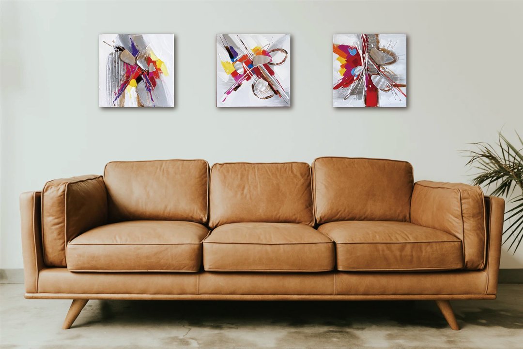 法国设计 抽象艺术之灵感 收藏油画  一组三入 - 海报/装饰画/版画 - 压克力 多色
