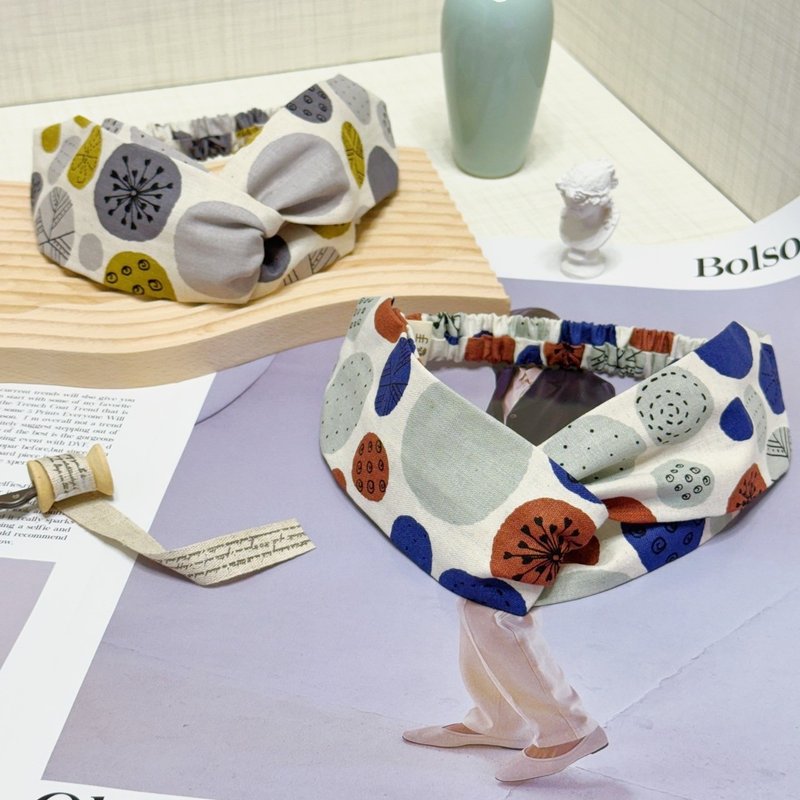 【巧妙艺手】随心圆舞 手作交叉扭结发带 - 发带/发箍 - 棉．麻 多色