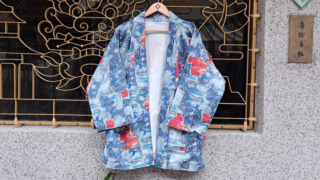 AMIN'S SHINY WORLD 日本布工艺数位印花 KIMONO - 男装外套 - 棉．麻 多色