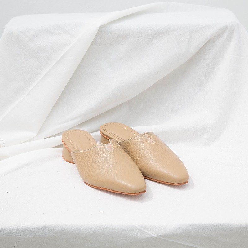 0.2 THE ARCH MULE / BLUSH - 女款休闲鞋 - 真皮 卡其色