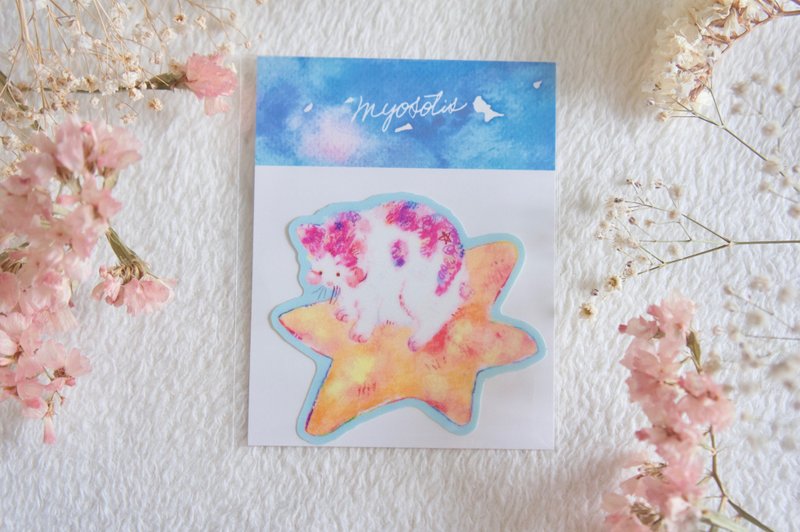 流星与猫咪贴纸 - 贴纸 - 纸 