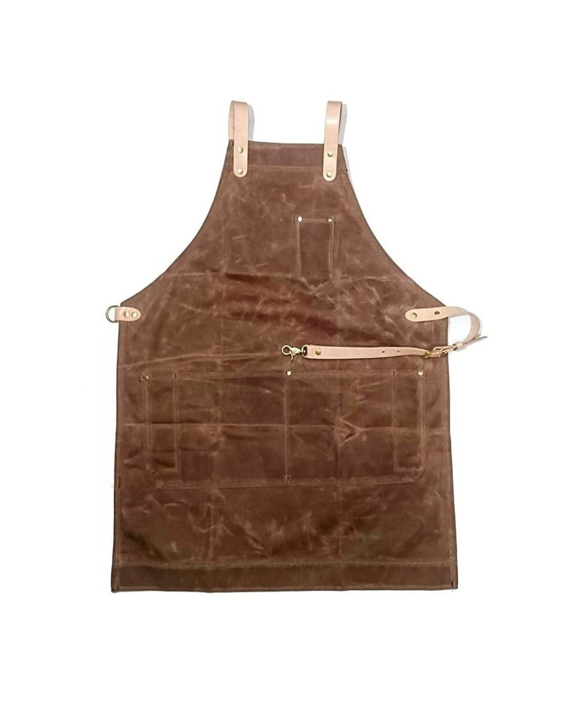Wax canvas apron - 蜡布工作围裙 - 其他 - 棉．麻 咖啡色