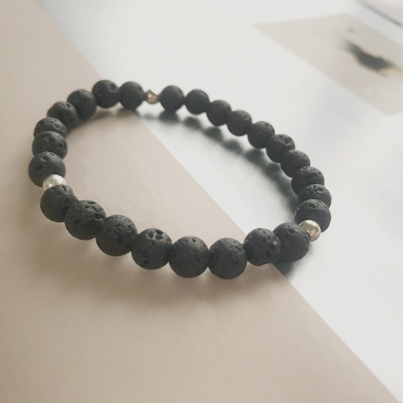 七轮火山石 手串手环 - 手链/手环 - 半宝石 银色