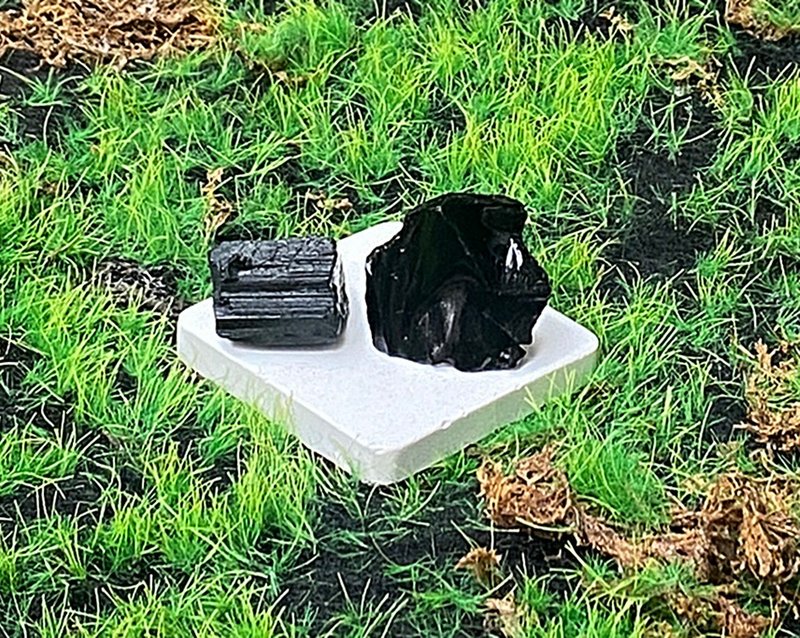 黑碧玺 黑曜石 两入套组 | 避邪 保平安 | 入厝 礼品 快速出货 - 摆饰 - 水晶 黑色