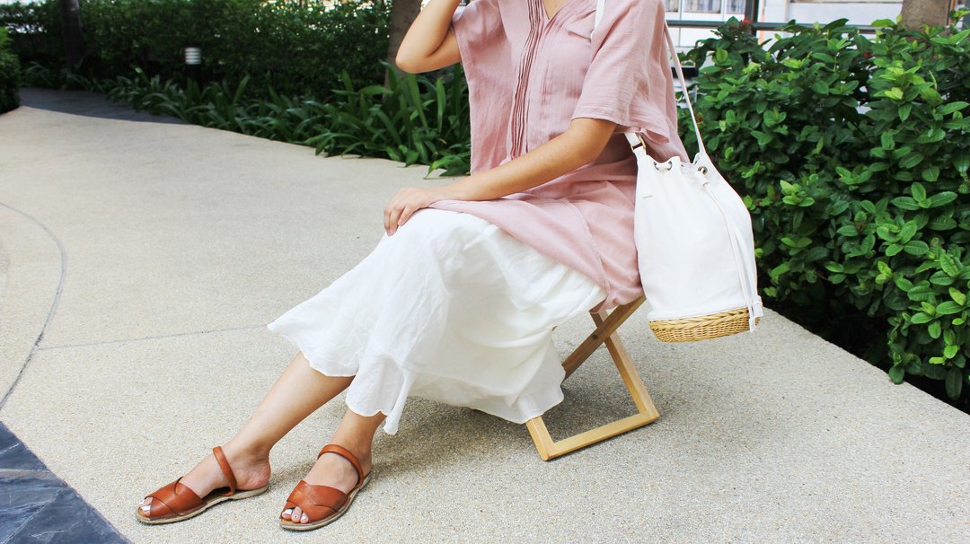 White Bucket bag - 束口袋双肩包 - 其他材质 白色