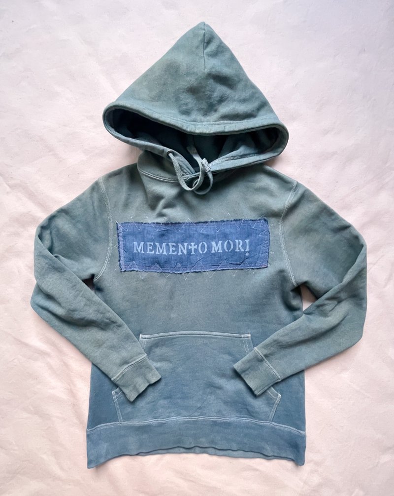 Peace hoodie 蓝染 indigo aizome 泥染 髑髅 绞染 patchwork - 女装上衣 - 棉．麻 蓝色