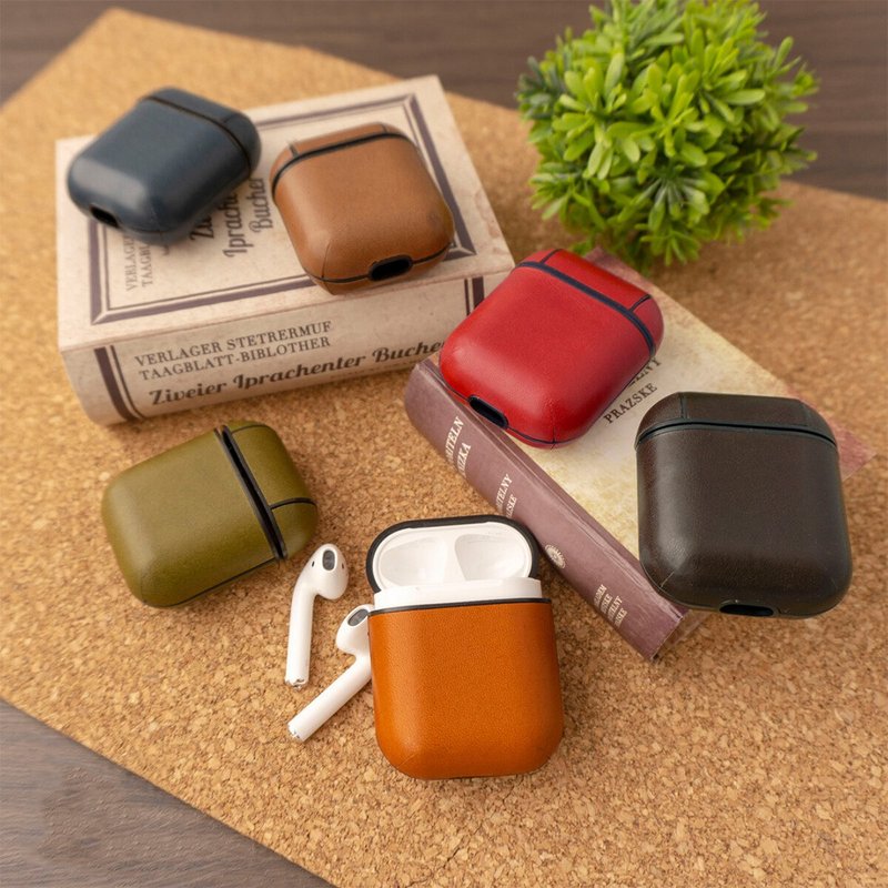 AirPods Case [Leather Case] Genuine Tochigi Leather Jeans Leather Paste Full Paste FG01K - 耳机收纳 - 真皮 多色