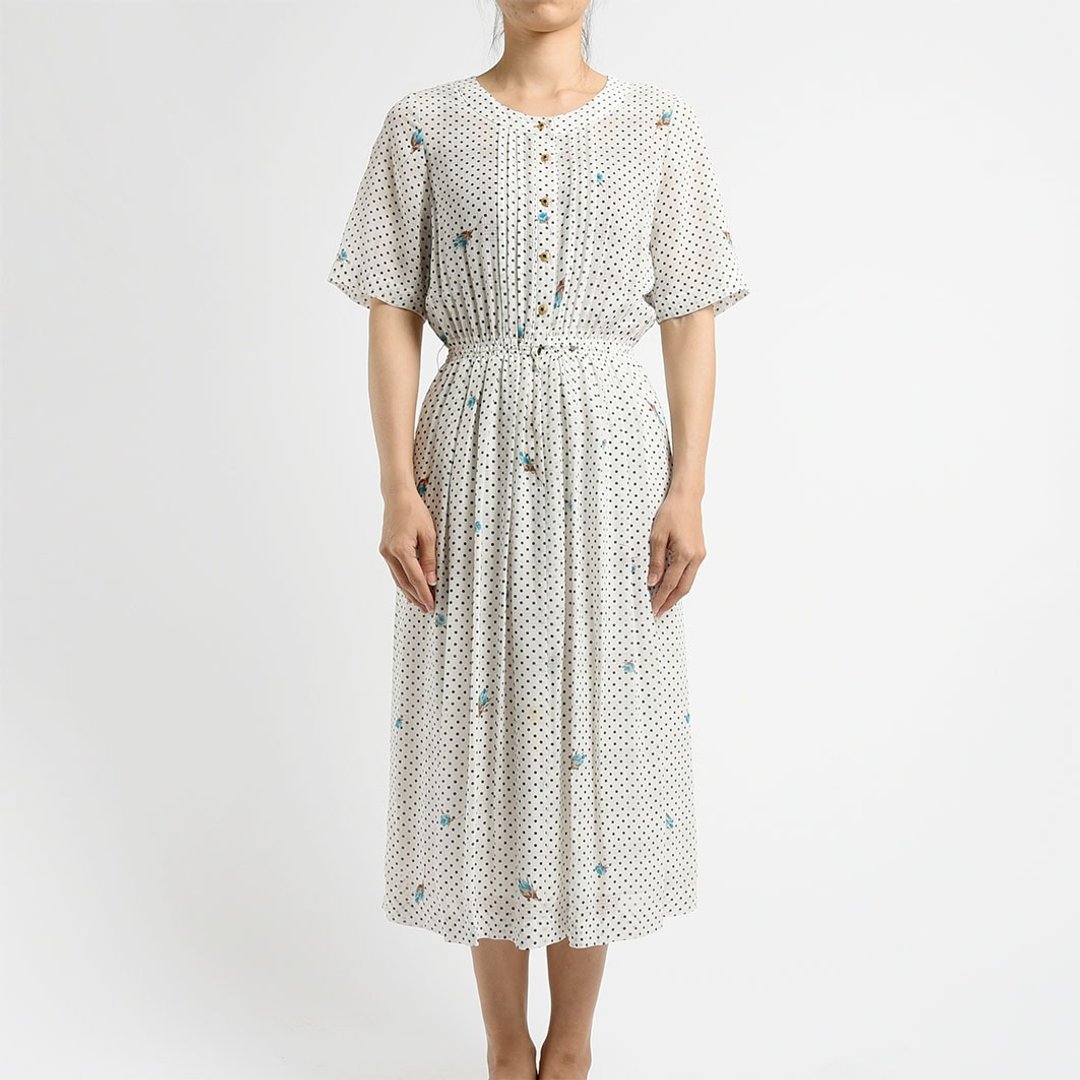 古着洋装 / 日本洋装 / Vintage Dress - 洋装/连衣裙 - 其他材质 白色