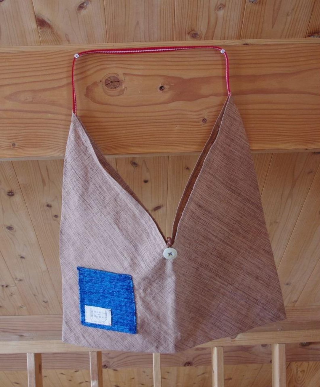 Large persimmon One Mile bag (Azuma bag) over the left shoulder for-Akashirohimo - 手提包/手提袋 - 棉．麻 咖啡色