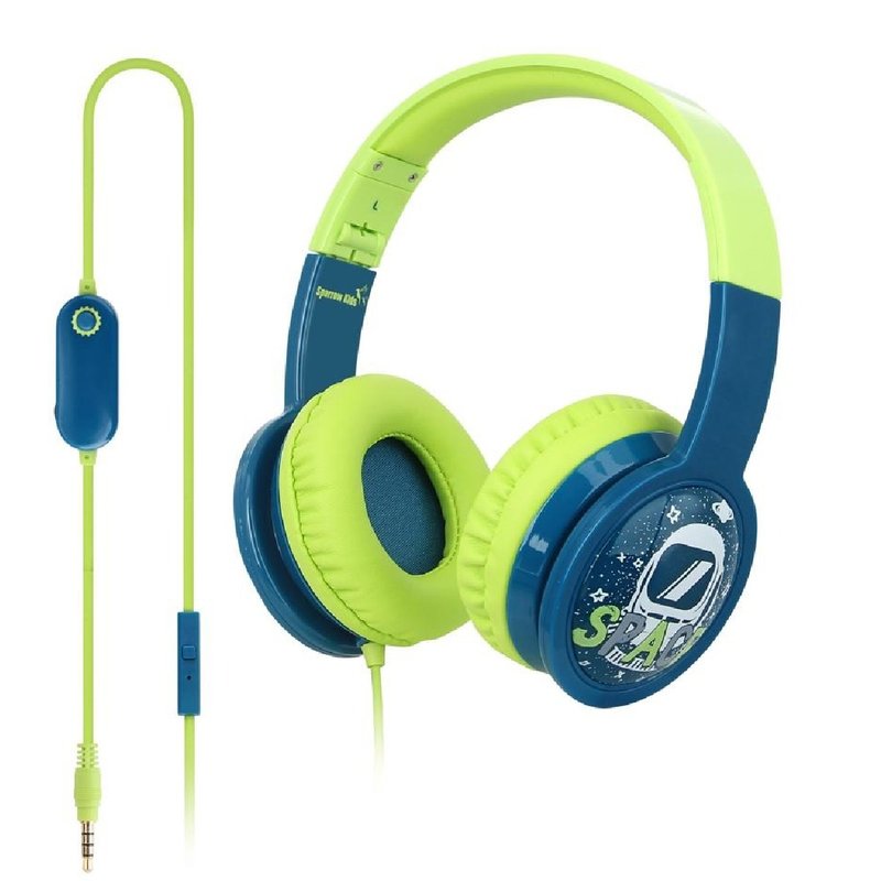 儿童安全闪灯耳机备有线咪及遥距音控-太空历奇 - 耳机 - 塑料 绿色
