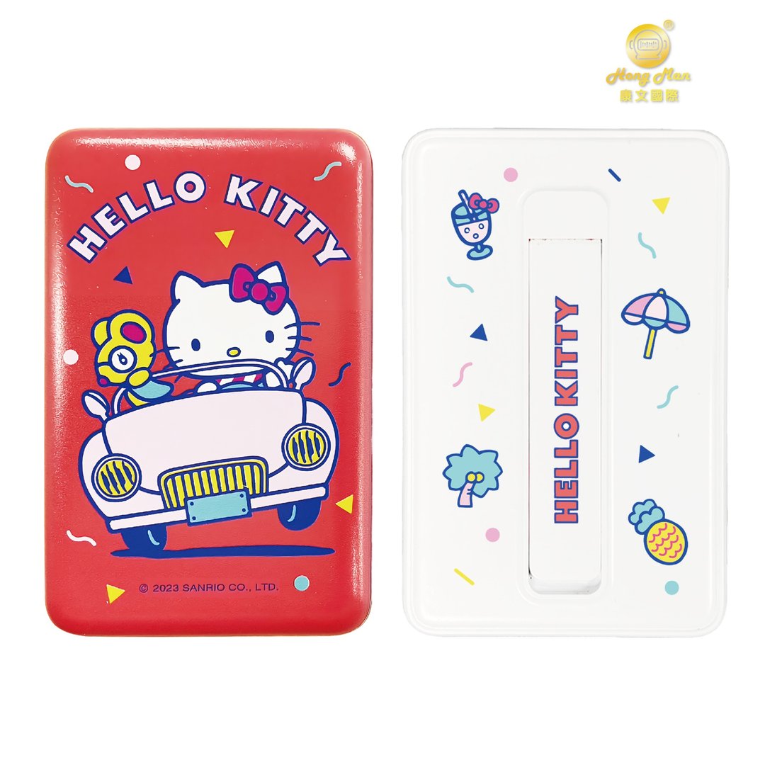 【Hong Man】三丽鸥 磁吸无线充行动电源 碎花Hello Kitty - 充电宝/传输线 - 塑料 红色