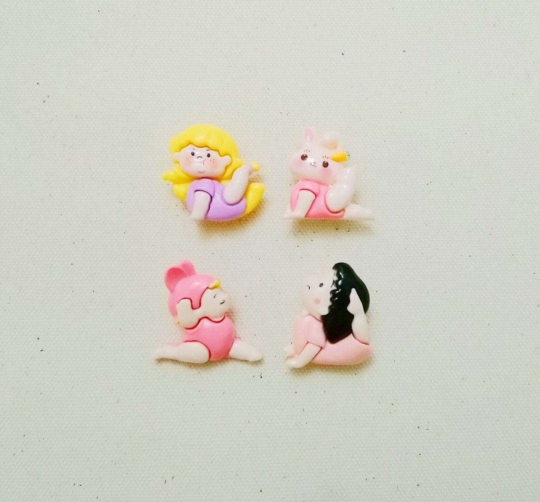 洞洞鞋 鞋扣 造型鞋扣 装饰扣 瑜珈系列 (1组4款) - 其他 - 树脂 多色